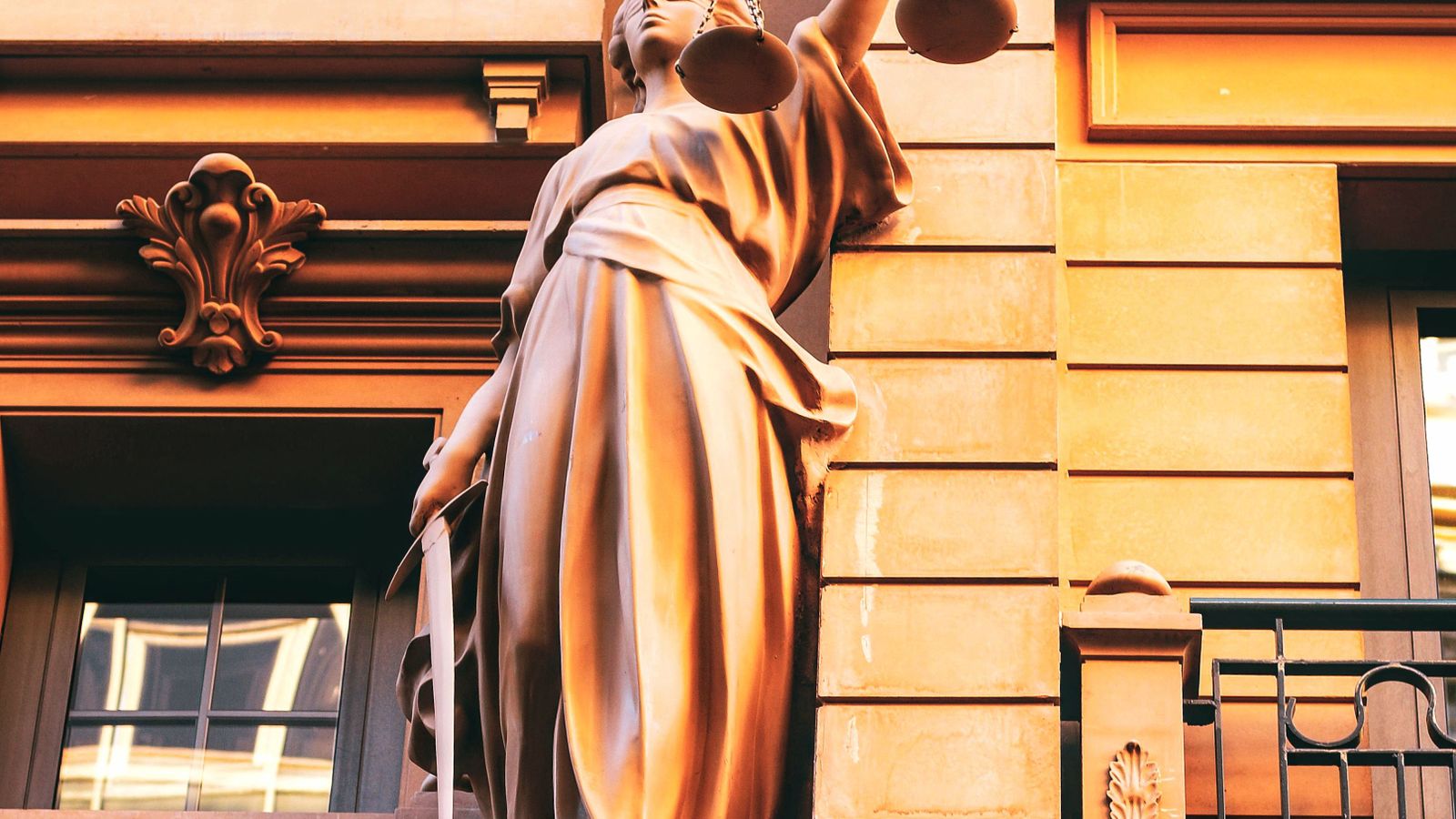 A statue of Lady Justice holding scales