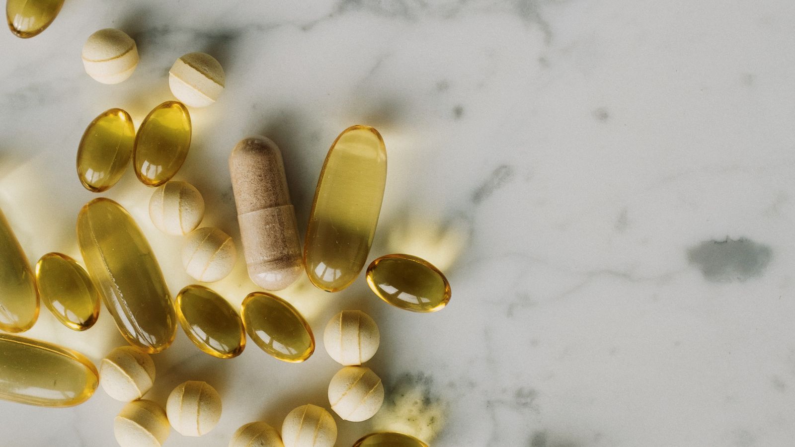 Medicine capsules on a benchtop
