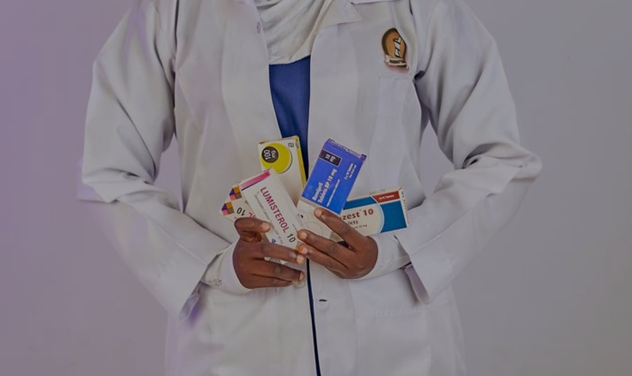 Pharmacist preparing a customer order for collection
