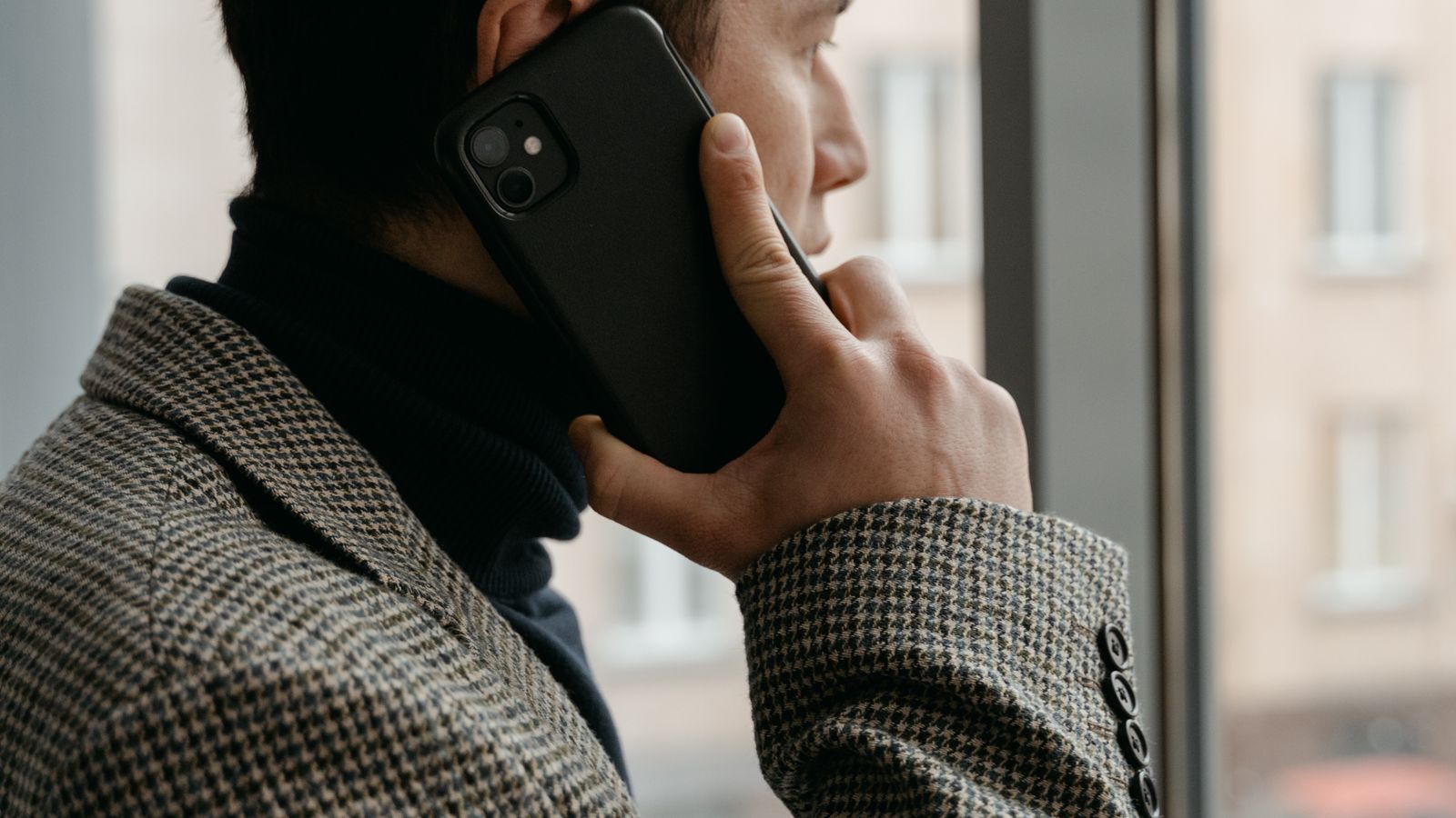 A person taking a phone call